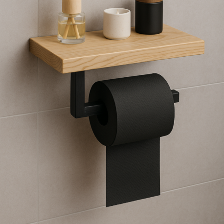 "Single Roll" Ahşap Tuvalet Kağıtlığı