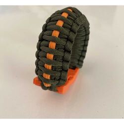 Turuncu Şeritli Kral Kobra Erkek Paracord Bileklik 