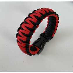 Kırmızı-Siyah King Kobra Paracord Bileklik