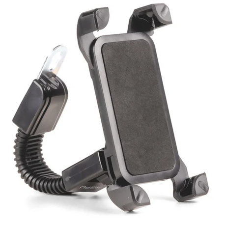 HEPU HP-A18 Motosiklet Dikiz Aynası Telefon Tutucu Esnek Boyun+360° Dönebilir Başlık