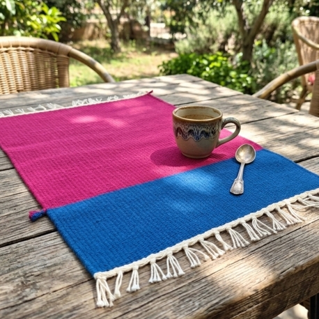 4 AL 3 ÖDE - 4lü el dokuma pamuk servis - Handwoven placemats set of 4