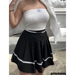 Yüksek Bel Şortlu Pileli Etek