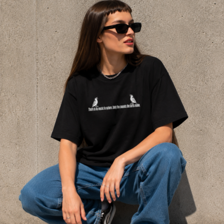 HITCHCOCK'UN KUŞLARI OVERSİZE SİYAH TSHIRT