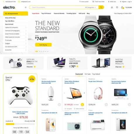 Electro Electronics Store - E-Ticaret Teması