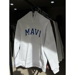 Mavi Oversize Kapüşonlu Sweatshirt