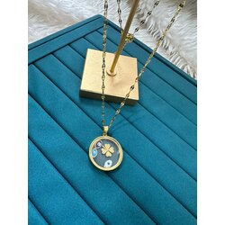 Gold sabit camlı kolye
