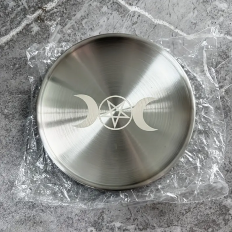 Metal Üçlü Ay Sunak Kasesi-Altar- Silver