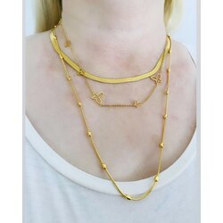 Kelebek Kolye Gold Renk