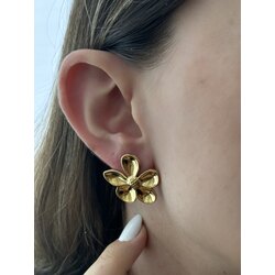 Çiçek Gold Küpe