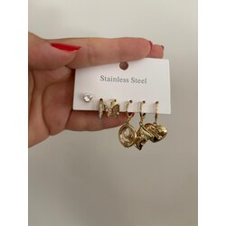 Set Küpe Şekerlemeli Kalpli