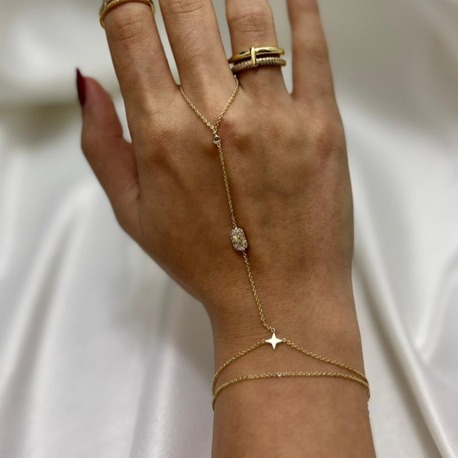 Baget Taşlı Gold Şahmeran 