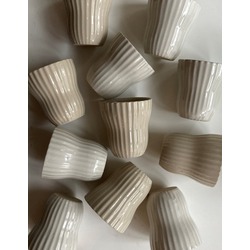 Wavy Ceramic Cup/ 200 ml BEYAZ