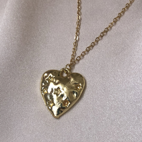 Gold kalp kolye 