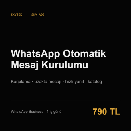 WhatsApp Business Otomatik Mesaj Kurulumu | Karşılama, Hızlı Yanıt, Katalog