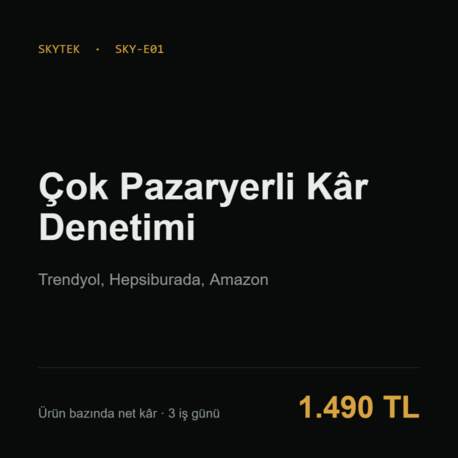 Çok Pazaryerli Kâr Denetimi | Trendyol, Hepsiburada, Amazon