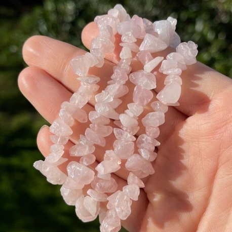 Pembe Kuvars Kırık Taş Bileklik
