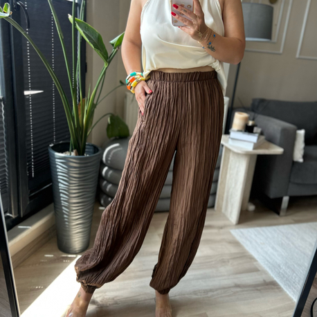 Kırinkıl Beli ve Bilekleri Lastikli Pantalon