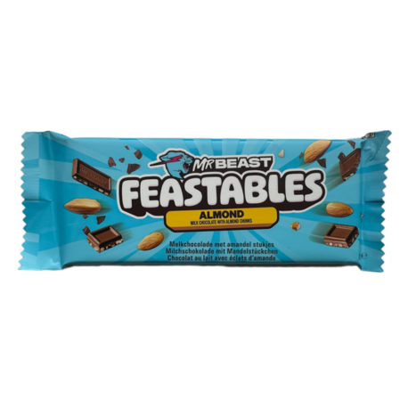 Mr. Beast Badem Parçacıklı Sütlü Çikolata 60 G