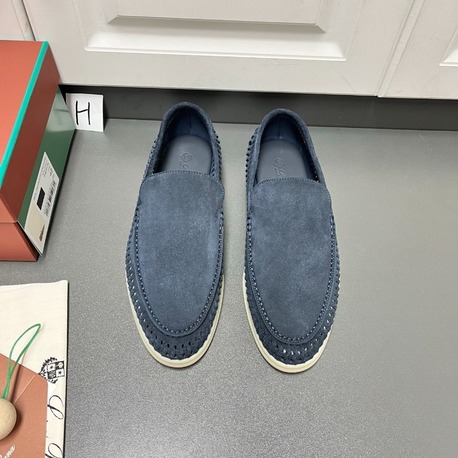 Loro Piana Summer Walk Loafer Suede Blue 39-45