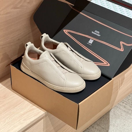 Zegna Beige Deerskin Triple Stitch™ Sneakers 39-46