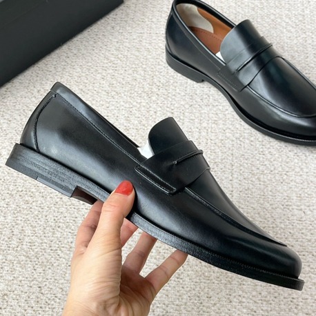 Zegna Black Leather Mocassin Corso Loafers 39-45