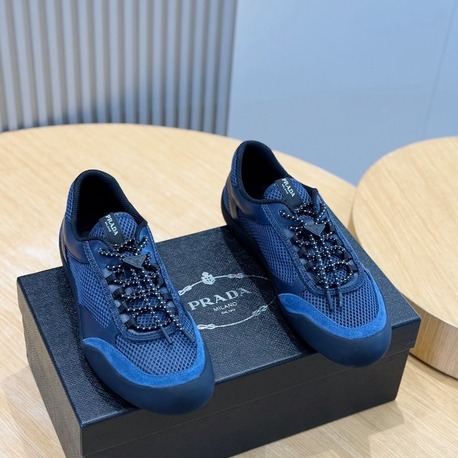 Prada Speedrock Mavi Deri ve File Erkek Spor Ayakkabı 39-45