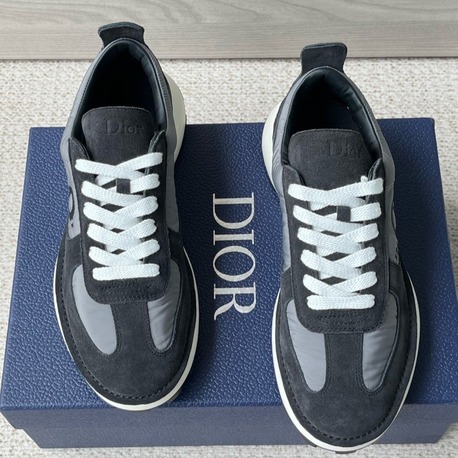 Squash Sneaker Black Suede Calfskin and Gray Leather 39-45