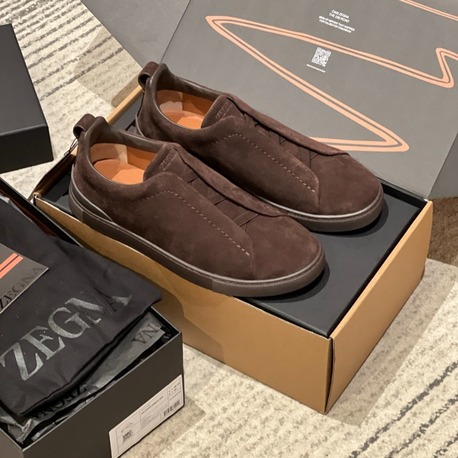 Zegna Brown Suede Triple Stitch™ Sneakers 39-46