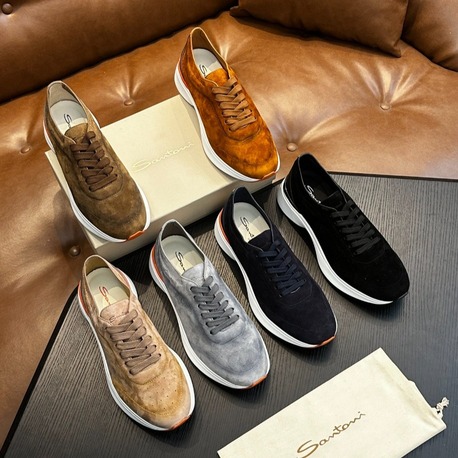 Santoni Erkek Bağcıklı Deri Sneaker Ayakkabı 39-45
