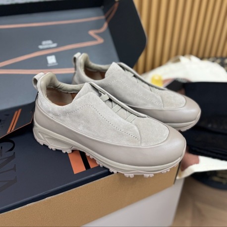 Zegna Grey Suede and Leather Triple Stitch Monte 38-46
