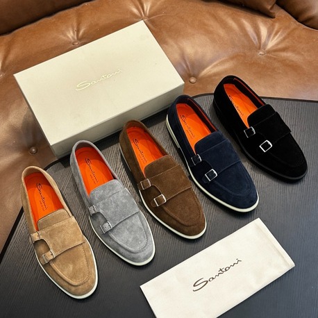 Santoni Süet Kemerli Loafer Erkek Ayakkabı 39-45