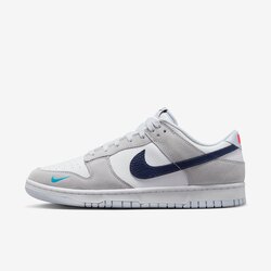 Nike Dunk Low White Grey Navy Aqua Mini Swoosh