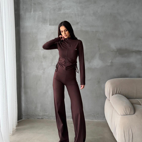 Alo Yoga Comfortlux Likralı Takım Kahve  
