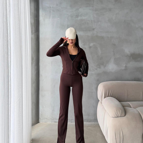 Oysho Slim Fit Takım Kahve