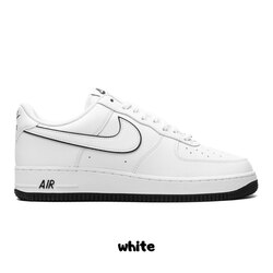 Airforce 1 White Black Outline Swoosh