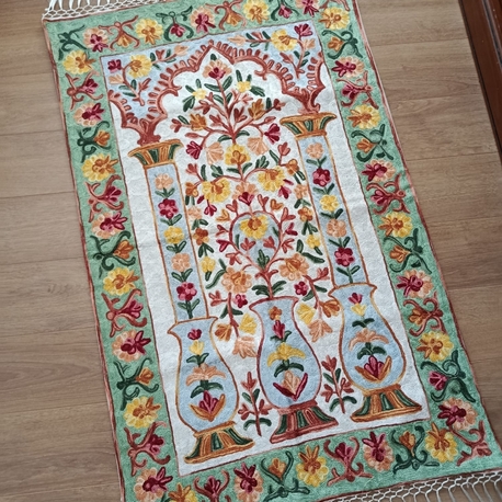 Çimen model tam işli Kaşmir seccade 