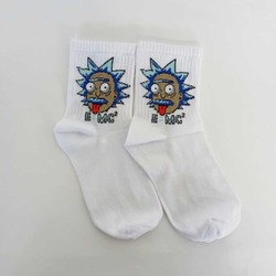 Rick and Morty Konseptli Einstein Beyaz Çorap