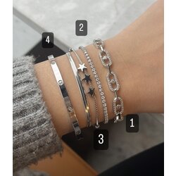 4-Cartier İnce Bileklik (çelik)