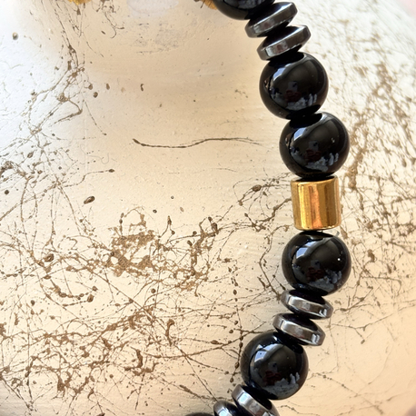 Oniks & Hematit Bileklik