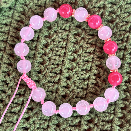 Pembe Kuvars 18’lik Bilek Malası