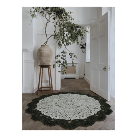 Botanical Circle: Organik Form | El Örgüsü Yuvarlak Halı (104 cm)