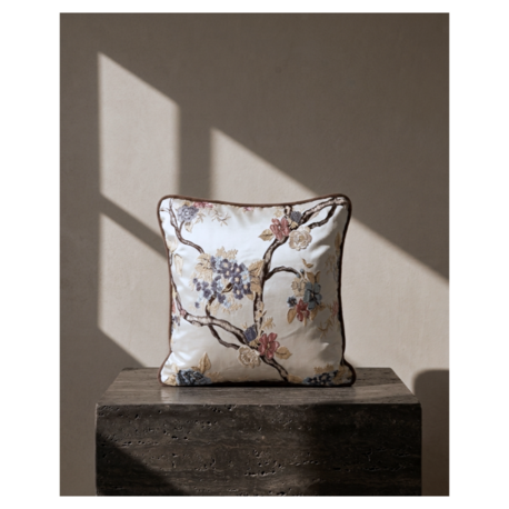 Botanical Saten Karışımlı Floral Yastık Kılıfı (50x50 cm)