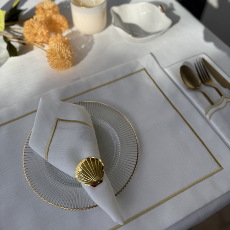 Klasik Beyaz Amerıkan Servıs 6 adet- Beyaz\Gold
