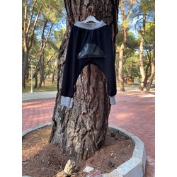 Deri cep detaylı harem pantolon
