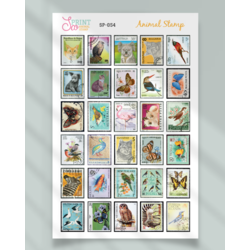 SP054 - Animal Stamp Sticker Pul  Koleksiyonu