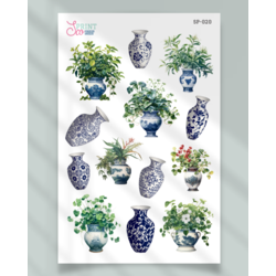 SP020 - Porselen Saksılar Sticker Seti