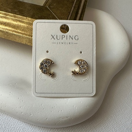 Xuping 14 k Ay Desen Küpe