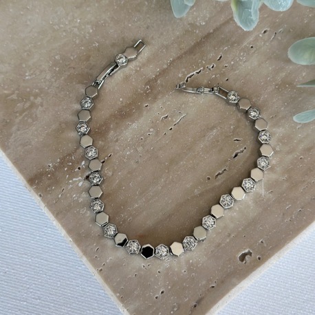 Xuping Silver Renk Petek Desen Bileklik