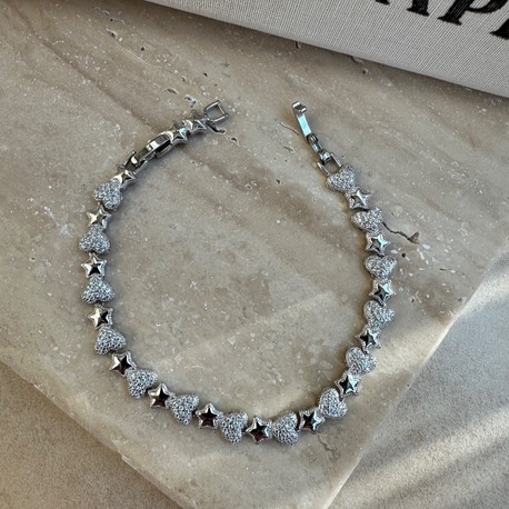 Xuping Silver Kalp ve Yıldız Desen Bileklik