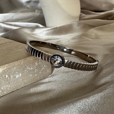 Çelik silver taşlı 6 mm kelepçe